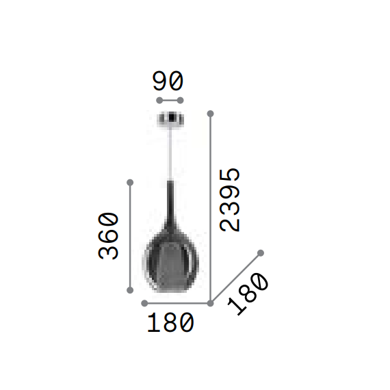 Полилей KALIQUE-2 SP1 D18 RAME 360027 Ideal Lux 1xE27 | Osvetlenieto.bg