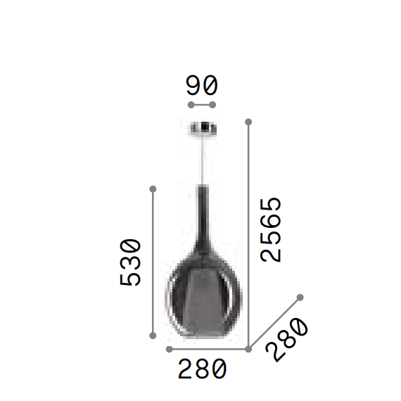 Полилей KALIQUE-2 SP1 D28 TRASPARENTE 359670 Ideal Lux 1xE27 | Osvetlenieto.bg