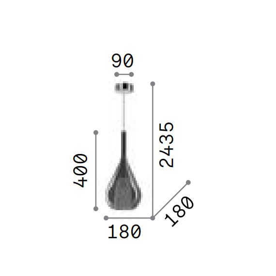 Полилей KALIQUE-3 SP1 D18 TRASPARENTE 360072 Ideal Lux 1xE27 | Osvetlenieto.bg