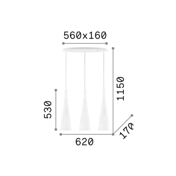 Полилей MILK SP3 030326 Ideal Lux 3xE27 | Osvetlenieto.bg