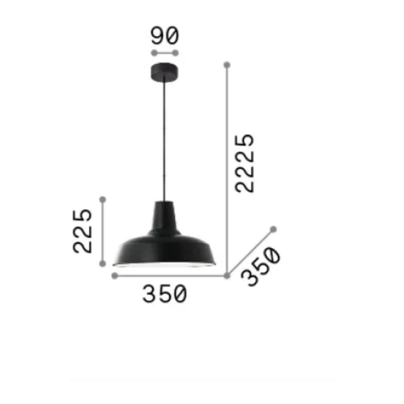 Полилей MOBY SP1 RAME 093697 Ideal Lux 1xE27 | Osvetlenieto.bg