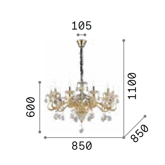 Полилей NEGRESCO SP10 087771 Ideal Lux 10xE14 | Osvetlenieto.bg