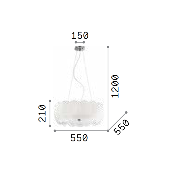 Полилей OVALINO SP8 090481 Ideal Lux 8xE27 | Osvetlenieto.bg