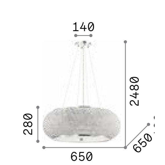 Полилей PASHA' SP14 CROMO 164977 Ideal Lux 14xE14 | Osvetlenieto.bg