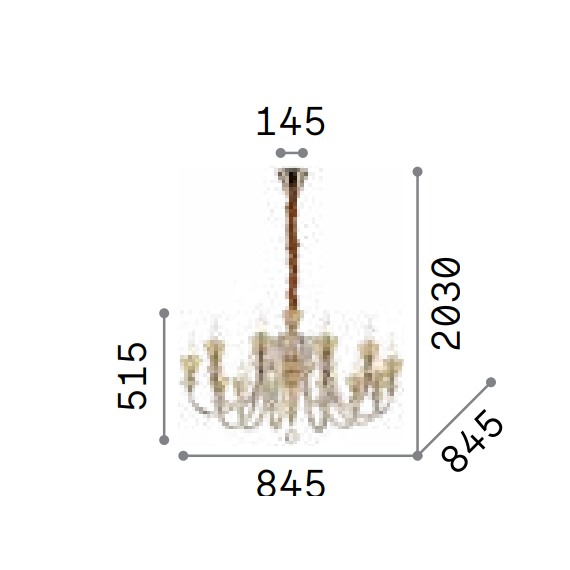 Полилей STRAUSS SP12 140612 Ideal Lux 12xE14 | Osvetlenieto.bg
