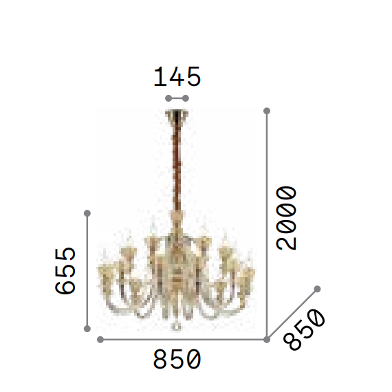 Полилей STRAUSS SP18 140629 Ideal Lux 18xE14 | Osvetlenieto.bg