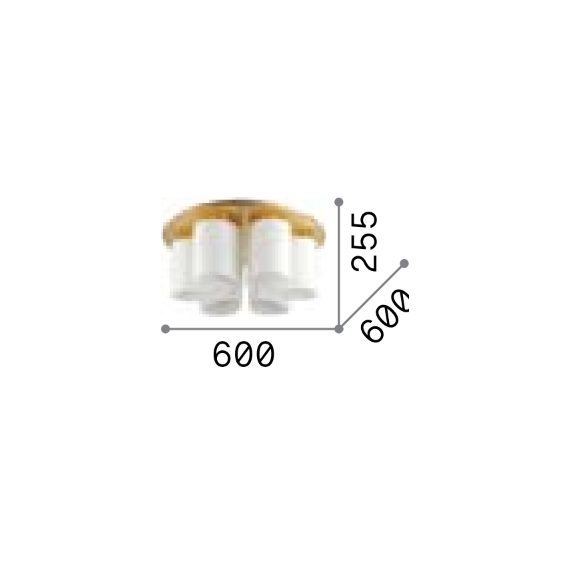 Плафон DAISY PL6 247779 Ideal Lux 6xE27 | Osvetlenieto.bg