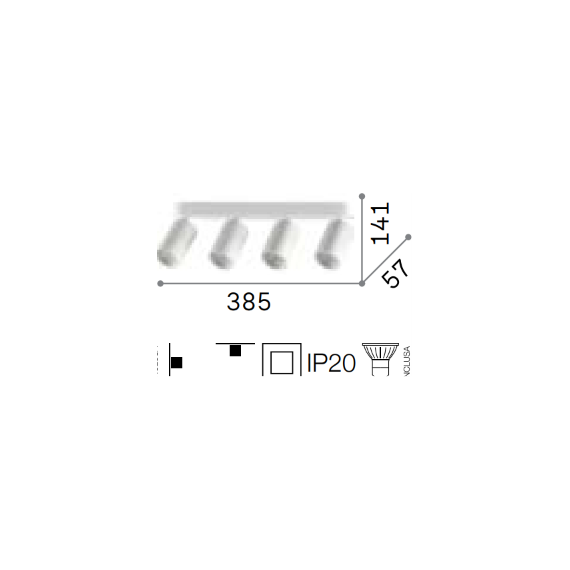 Спот DYNAMITE PL4 LINEAR ROUND BIANCO 371337 Ideal Lux 4xGU10 | Osvetlenieto.bg