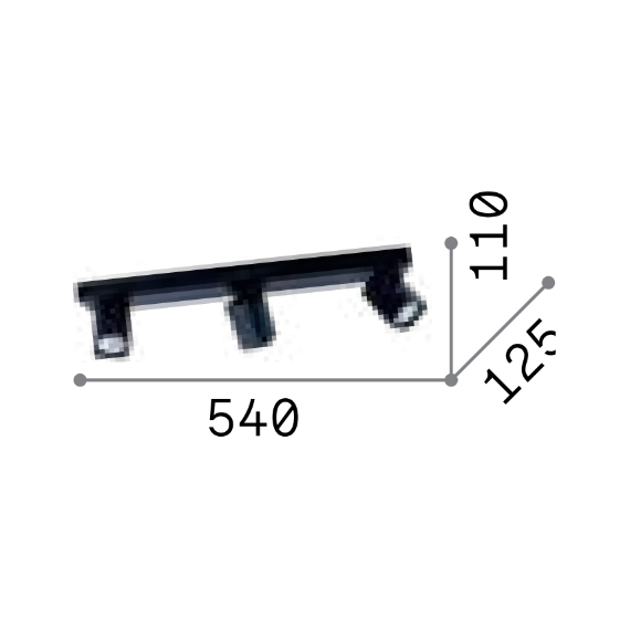 Спот RUDY PL3 SQUARE NERO 321516 Ideal Lux 3xGU10 | Osvetlenieto.bg