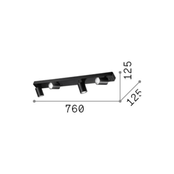 Спот RUDY PL4 ROUND NERO 229072 Ideal Lux 4xGU10 | Osvetlenieto.bg