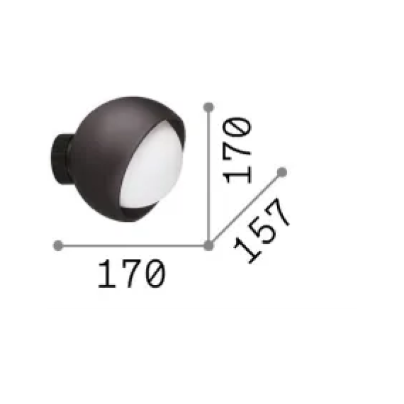 Аплик BLOOM AP1 D17 NERO 366562 Ideal Lux 1xE27 | Osvetlenieto.bg