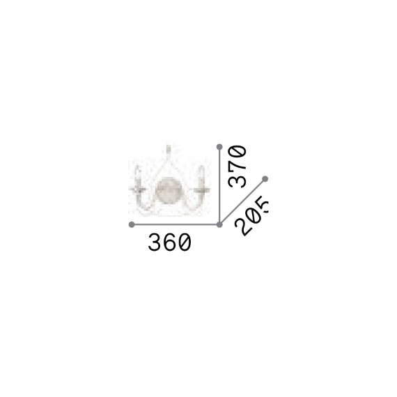 Аплик CORTE AP2 BIANCO 028460 Ideal Lux 2xE14 | Osvetlenieto.bg