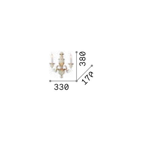 Аплик FIRENZE AP2 ORO 020846 Ideal Lux 2xE14 | Osvetlenieto.bg