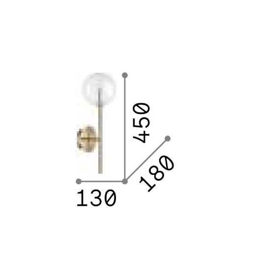 Аплик EQUINOXE AP1 CROMO 200132 Ideal Lux 1xG4 | Osvetlenieto.bg