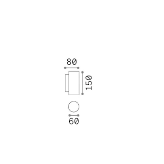 Аплик LOOK AP2 ROUND D60 H150 BRUNITO 164823 Ideal Lux 2xGU10 | Osvetlenieto.bg