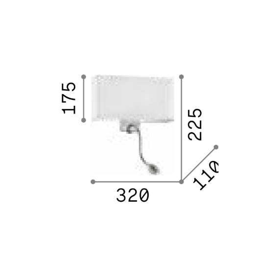 Аплик HOTEL AP2 CANVAS 103204 Ideal Lux 2xE27/LED | Osvetlenieto.bg