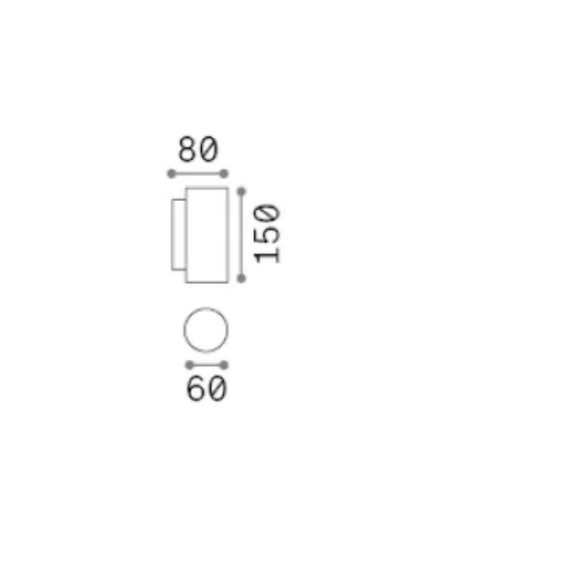 Аплик LOOK AP2 ROUND D60 H150 OTTONE 369990 Ideal Lux 2xGU10 | Osvetlenieto.bg