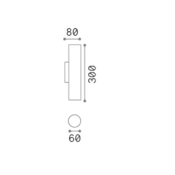 Аплик LOOK AP2 ROUND D60 H300 OTTONE 370125 Ideal Lux 2xGU10 | Osvetlenieto.bg