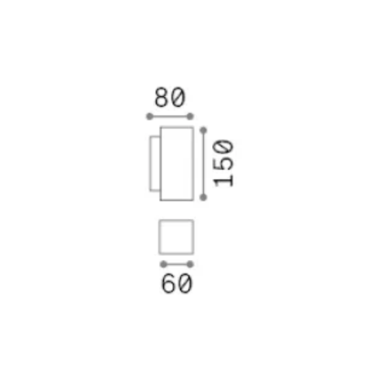 Аплик LOOK AP2 SQUARE D60 H150 OTTONE 370293 Ideal Lux 2xGU10 | Osvetlenieto.bg