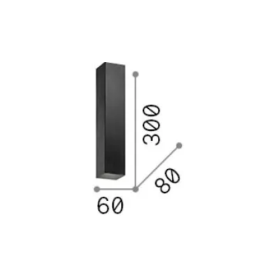 Аплик LOOK AP2 SQUARE D60 H300 CROMO 353944 Ideal Lux 2xGU10 | Osvetlenieto.bg