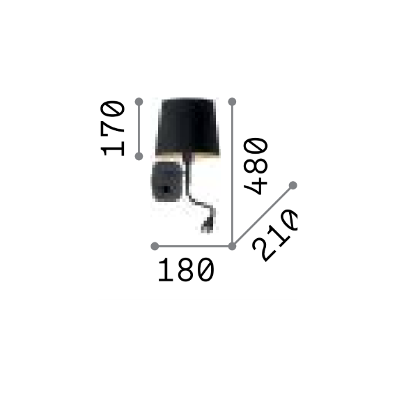 Аплик NORDIK AP2 158242 Ideal Lux 2xE14/LED | Osvetlenieto.bg