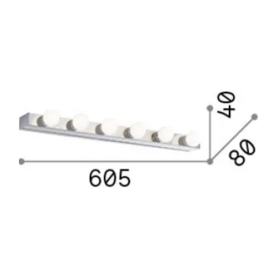 Аплик PRIVE' AP6 CROMO 045627 Ideal Lux 6xE14 | Osvetlenieto.bg