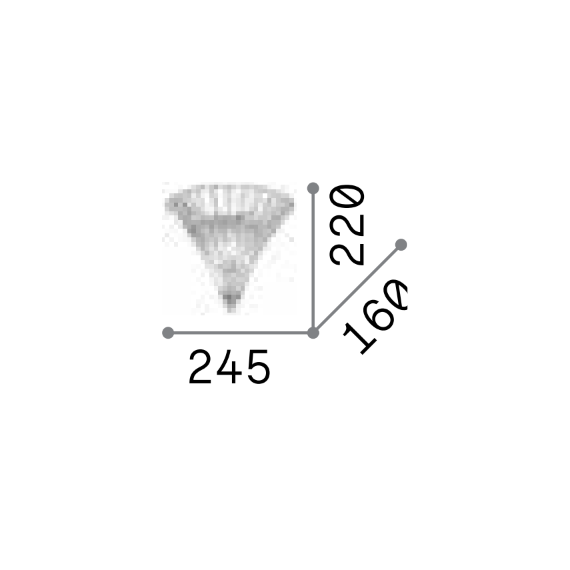Аплик SANTA AP1 SMALL TRASPARENTE 013060 Ideal Lux 1xE14 | Osvetlenieto.bg