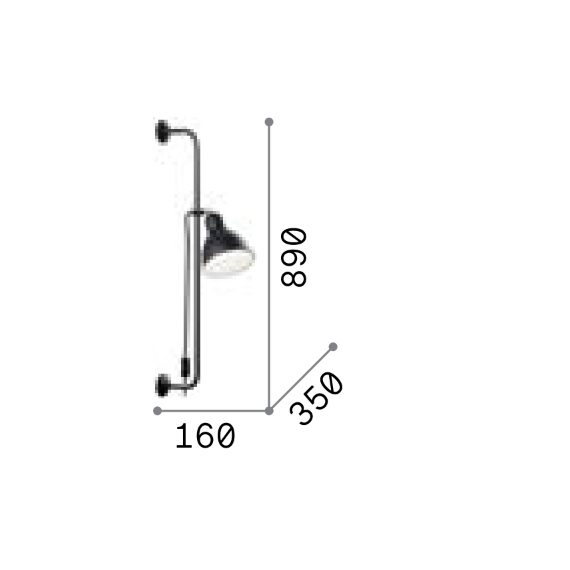 Аплик SHOWER AP1 179643 Ideal Lux 1xE27 | Osvetlenieto.bg