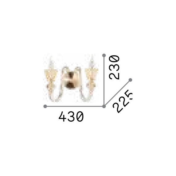 Аплик STRAUSS AP2 140599 Ideal Lux 2xE14 | Osvetlenieto.bg