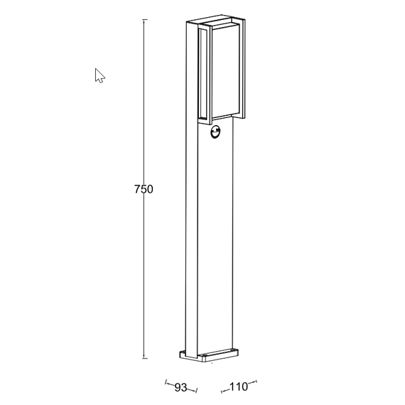 Градинска лампа QUBO PIR сензор Lutec LED 14.3W IP54 7193004118 | Osvetlenieto.bg