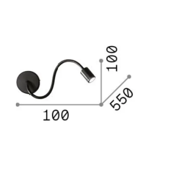 LED Аплик FOCUS-1 AP NERO 097190 Ideal Lux | Osvetlenieto.bg