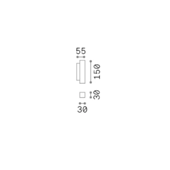 LED Аплик LOOK LED AP2 SQUARE D30 H150 ON-OFF NERO 3000K 353357 Ideal Lux | Osvetlenieto.bg