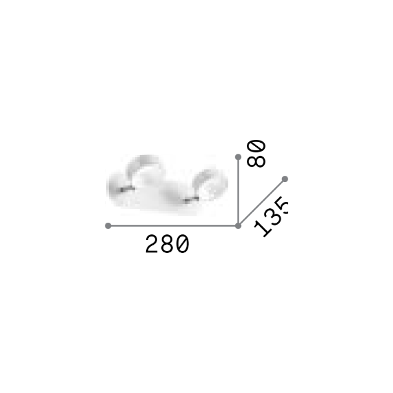 LED Аплик OBY AP2 196695 Ideal Lux | Osvetlenieto.bg