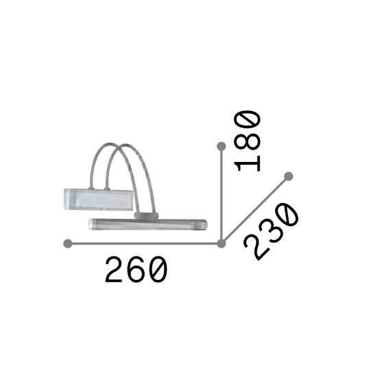 LED Аплик за картина BOW AP D26 CROMO 005386 Ideal Lux | Osvetlenieto.bg