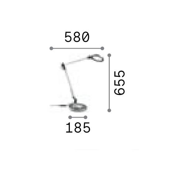 LED Настолна лампа FUTURA TL ALLUMINIO 204895 Ideal Lux | Osvetlenieto.bg