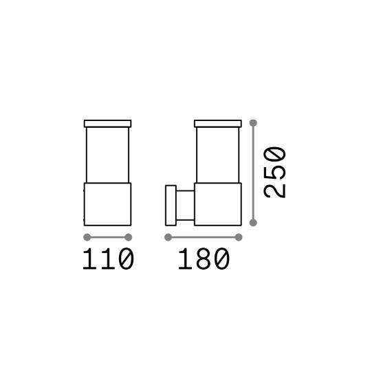 Фасаден аплик TRONCO AP1 BIANCO 118659 Ideal Lux 1xE27 IP44 | Osvetlenieto.bg