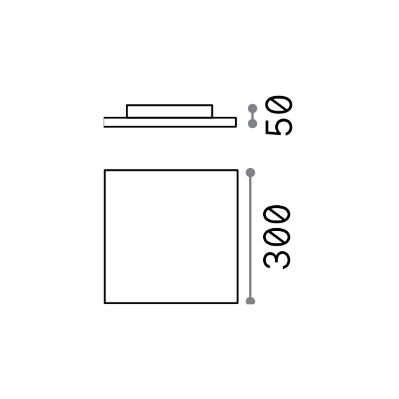 LED Външен плафон MIB PL SQUARE 3000K 269122 Ideal Lux  IP65 | Osvetlenieto.bg