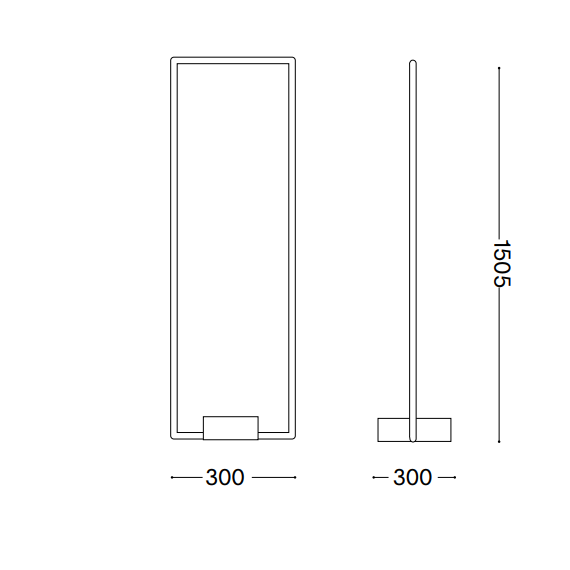 LED Лампион FRAME PT NERO 3000K 299617 Ideal Lux | Osvetlenieto.bg
