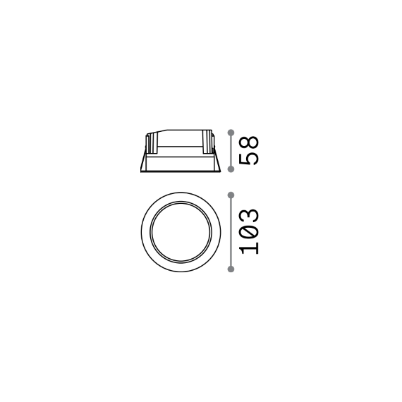 LED Луна за баня за вграждане BASIC FI ACCENT 10W 3000K 193458 Ideal Lux | Osvetlenieto.bg