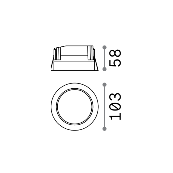 LED Луна за баня за вграждане BASIC FI WIDE 10W 3000K 193519 Ideal Lux | Osvetlenieto.bg