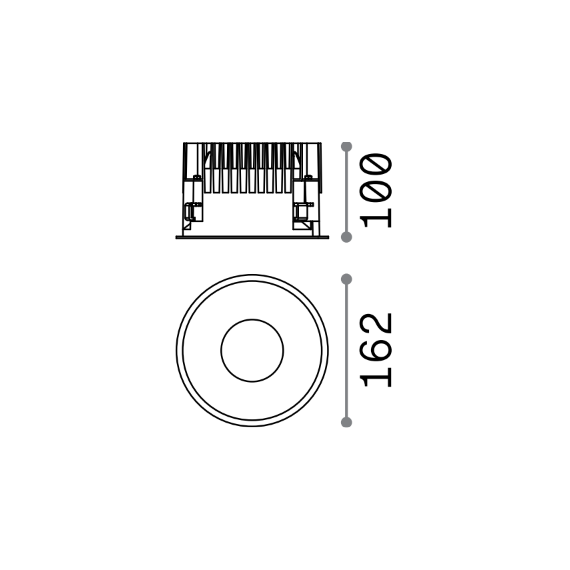 LED Луна за баня за вграждане OFF FI 28W 3000K NERO 266572 Ideal Lux | Osvetlenieto.bg