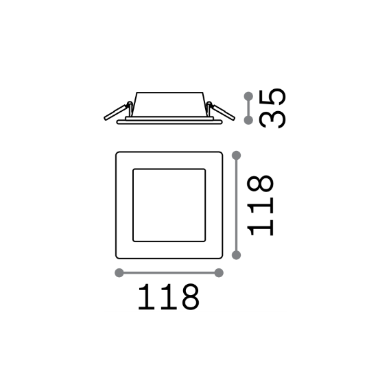 LED Луна за вграждане GROOVE FI 10W SQUARE 3000K 123981 Ideal Lux | Osvetlenieto.bg