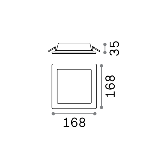 LED Луна за вграждане GROOVE FI 20W SQUARE 3000K 124001 Ideal Lux | Osvetlenieto.bg