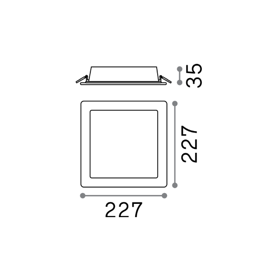 LED Луна за вграждане GROOVE FI 30W SQUARE 3000K 124025 Ideal Lux | Osvetlenieto.bg