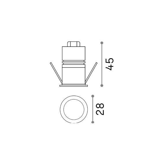 LED Луна за вграждане QUARK FI 3.0W 3000K BI 327488 Ideal Lux | Osvetlenieto.bg
