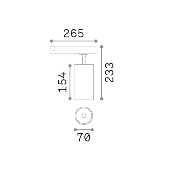 LED Спот за шина 4L FOX 25W CRI90 3000K 1-10V BIANCO 302607 Ideal Lux | Osvetlenieto.bg