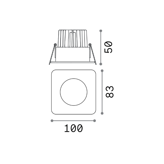LED Луна за вграждане ROOM-65 FI SQUARE BI 252049 Ideal Lux | Osvetlenieto.bg
