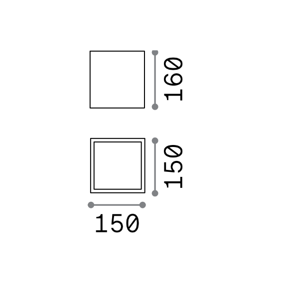 Външен плафон TECHO PL1 D15 SQUARE COFFEE 251547 Ideal Lux 1xGU10 IP54 | Osvetlenieto.bg