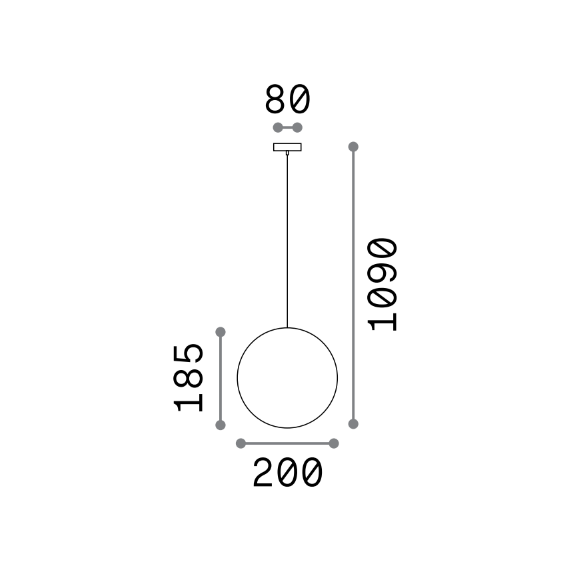 Външна висяща лампа SOLE SP1 D20 318837 Ideal Lux 1xE27 IP44 | Osvetlenieto.bg
