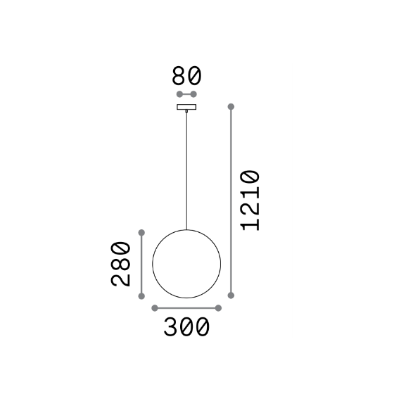 Външна висяща лампа SOLE SP1 D30 135991 Ideal Lux 1xE27 IP44 | Osvetlenieto.bg